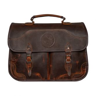 Backcountry Sportsman Heritage Leather Executive Briefcase with sturdy handle, multiple compartments, and polished leather finish.