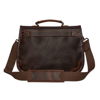 Backcountry Sportsman Heritage Leather Executive Briefcase with sturdy handles and classic design, showcasing its rich leather texture.