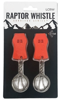 2-Piece Plastic Raptor Whistle with Key Chain & Zipper Ring - OVERLANDERS Outfitter