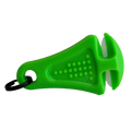 Green Line Cutterz zipper pull featuring a ceramic blade design, ideal for easy access and stylish functionality.