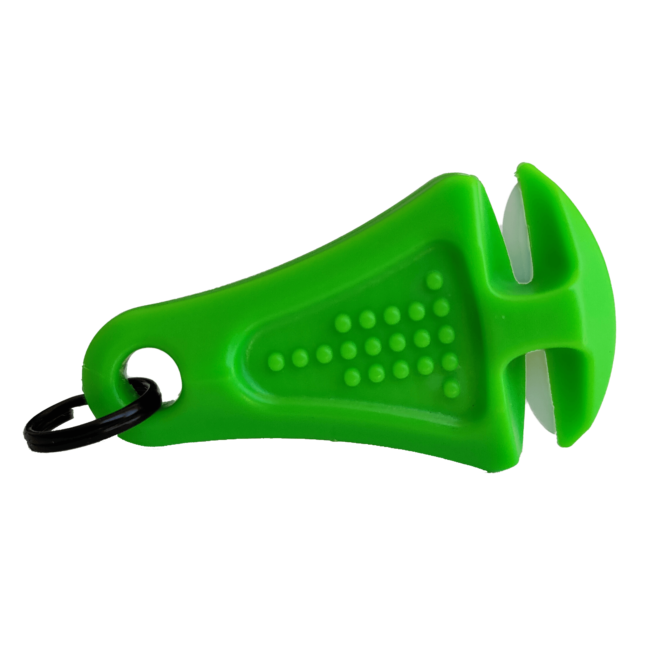 Green Line Cutterz zipper pull featuring a ceramic blade design, ideal for easy access and stylish functionality.