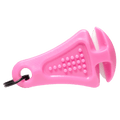 Pink Line Cutterz Ceramic Blade Zipper Pull displayed on a product image, showcasing its compact design and vibrant color.