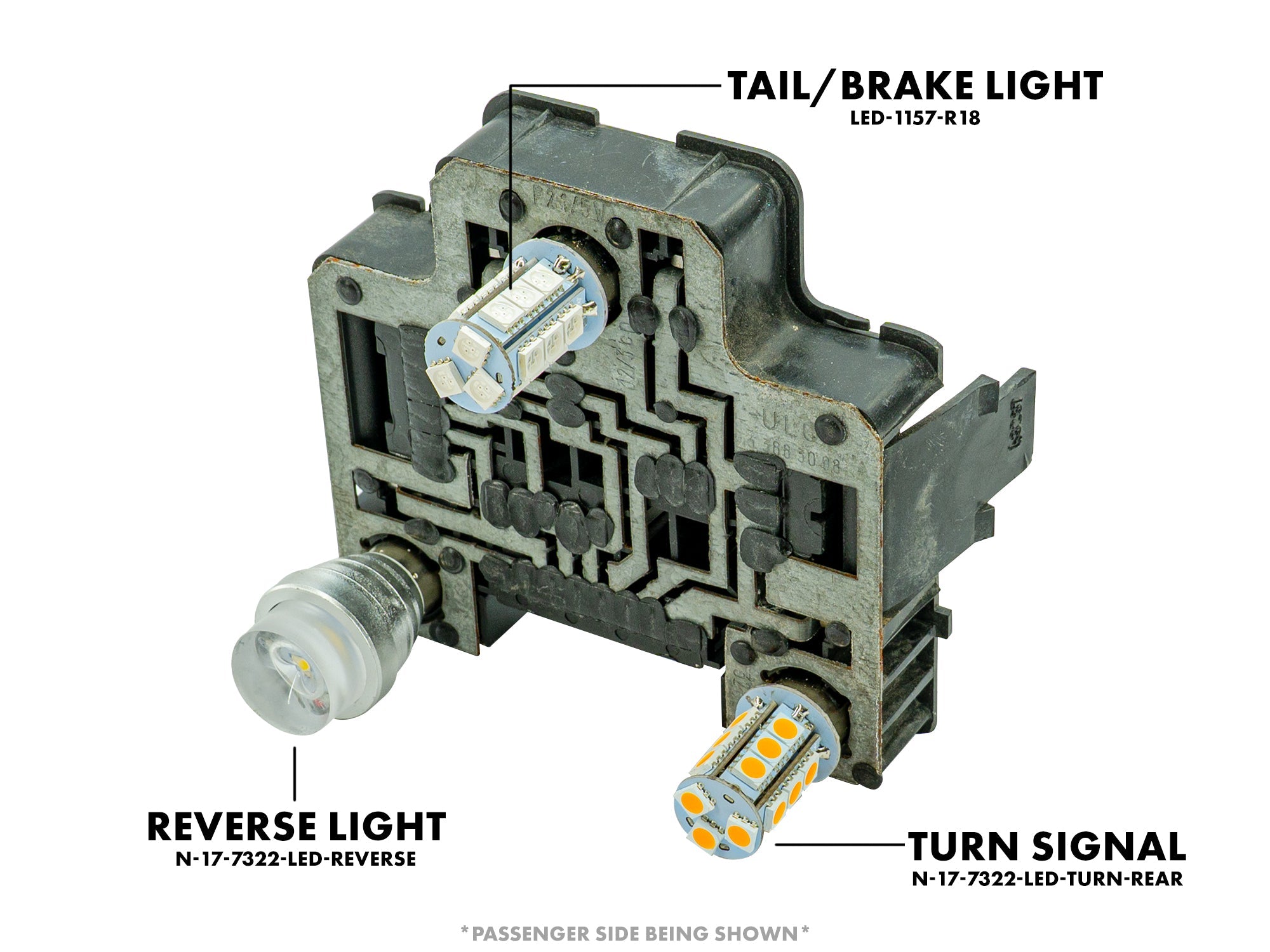 GoWesty exterior LED bulb kit for Eurovan showing LED bulbs installed in vehicle's exterior lighting.