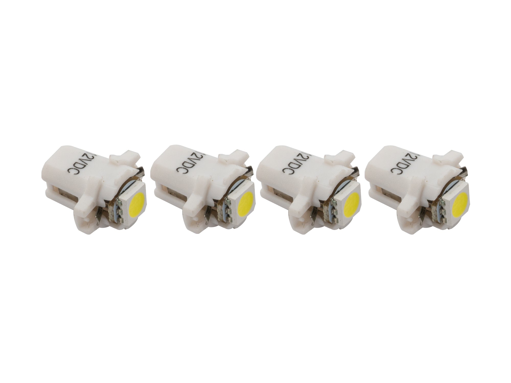 GoWesty Vanagon instrument cluster LED bulb kit with multiple LED bulbs installed in the dashboard.