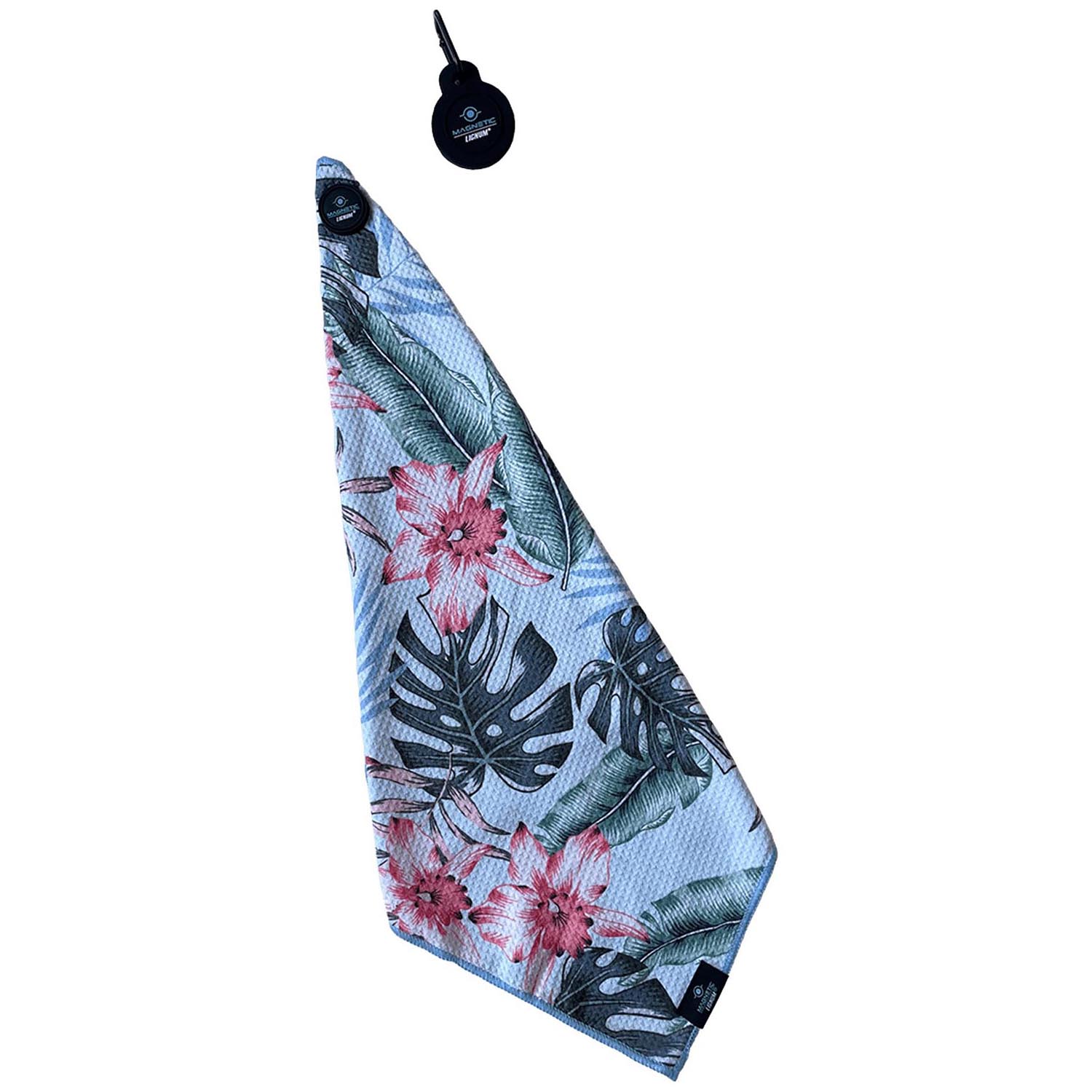 ZEITBIKE Lignum Tee magnetic golf towel with a colorful design, ideal for cleaning golf clubs and balls during play
