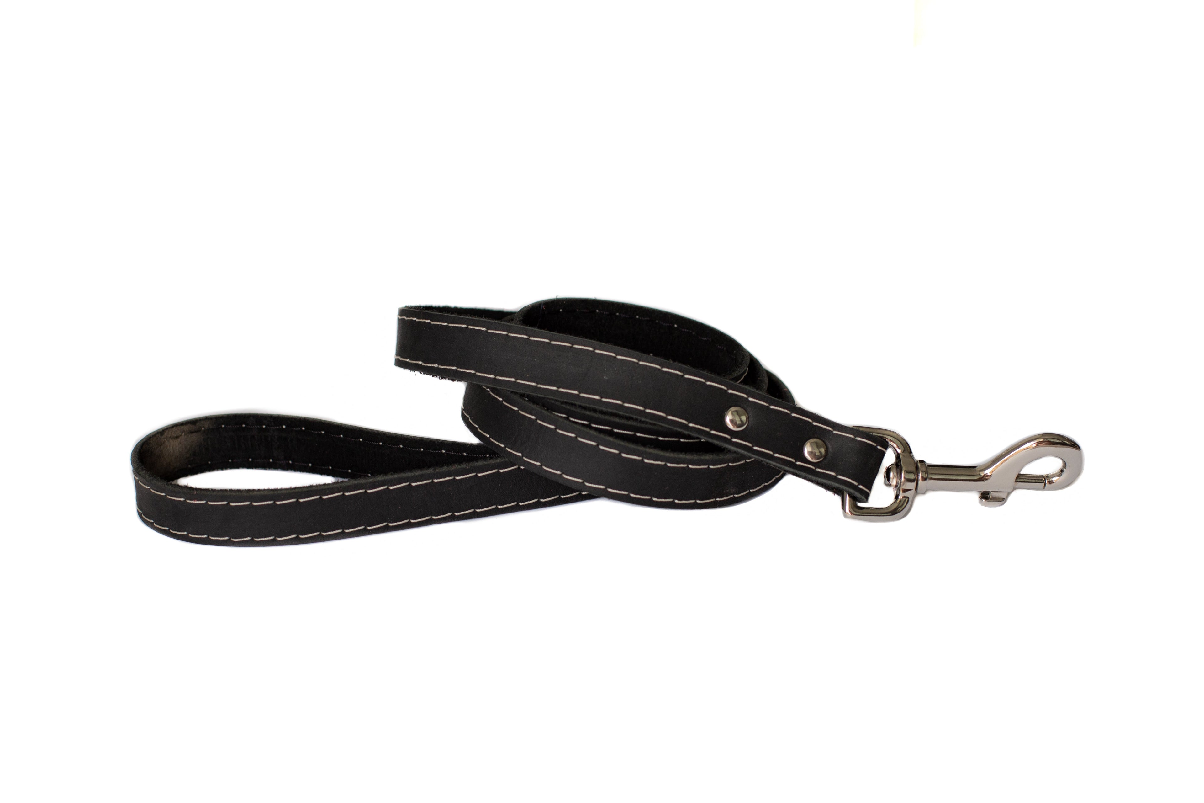 Pro Line Hunting Midnight Black Leather Leash - OVERLANDERS Outfitter