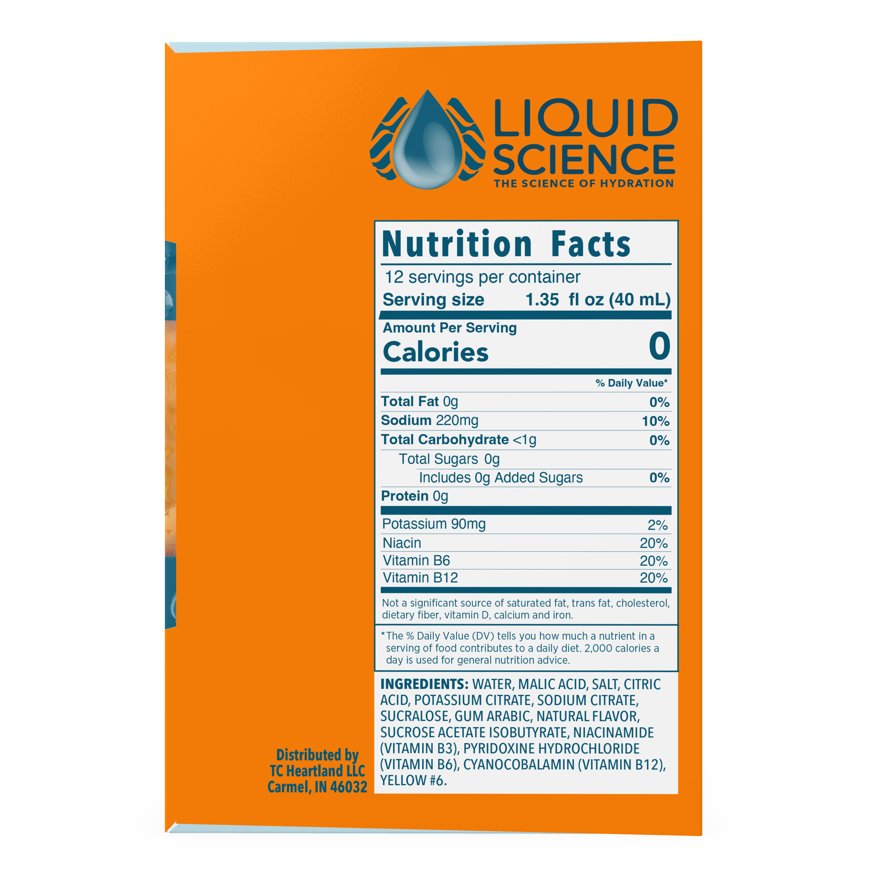 Java House Liquid Science Orange Hydration Pods in a vibrant orange packaging with hydration details visible.