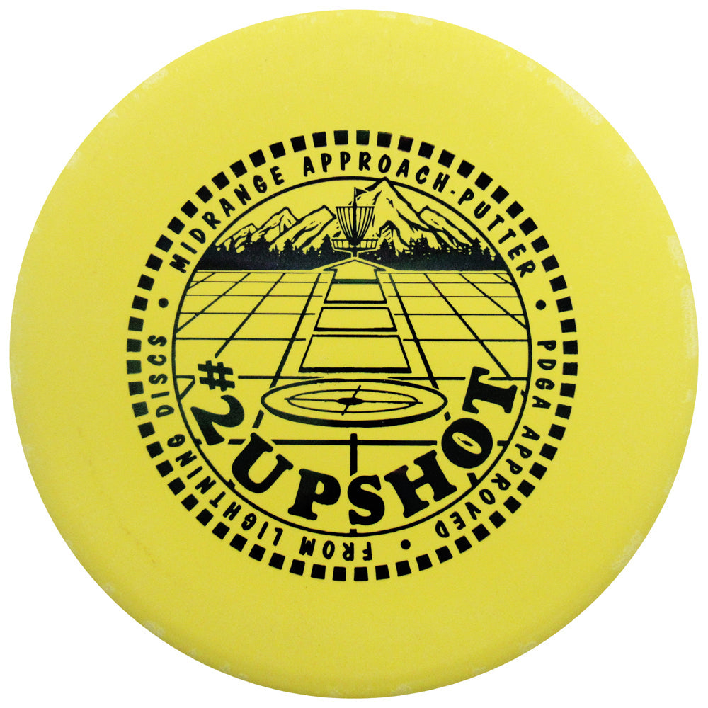 Gotta Go Gotta Throw Lightning Sure Grip #2 Upshot Putter golf disc with textured grip and bright white color for accurate putting.