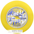 Lightning Strikeout Sure Grip #2 Driver golf disc by Lightning Golf Discs, showing the aerodynamic shape and vibrant design.