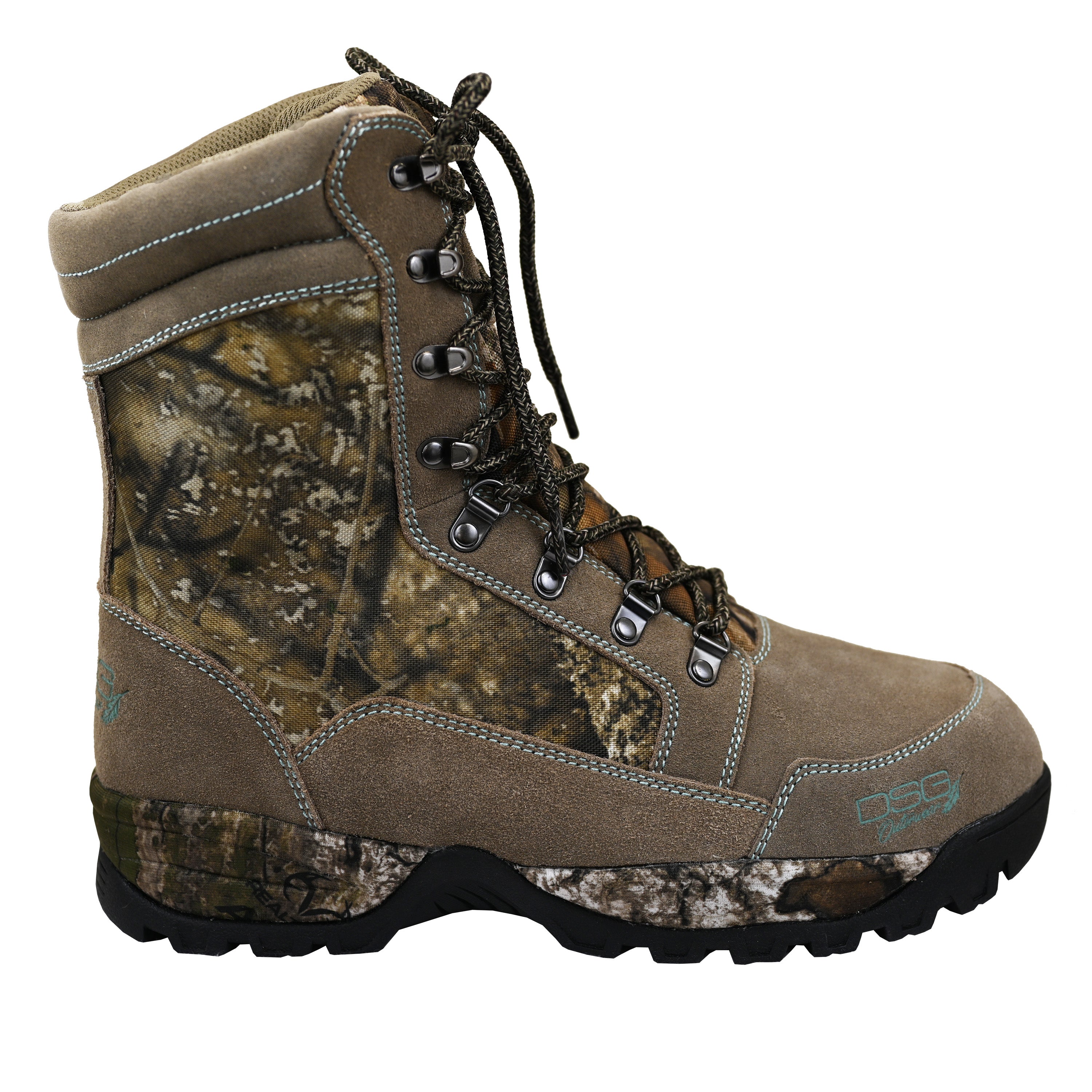 Right side view of DSG OUTERWEAR Lace Up Boot 2.0 with 1400 gram insulation, durable lace-up design, and rugged outdoor style.