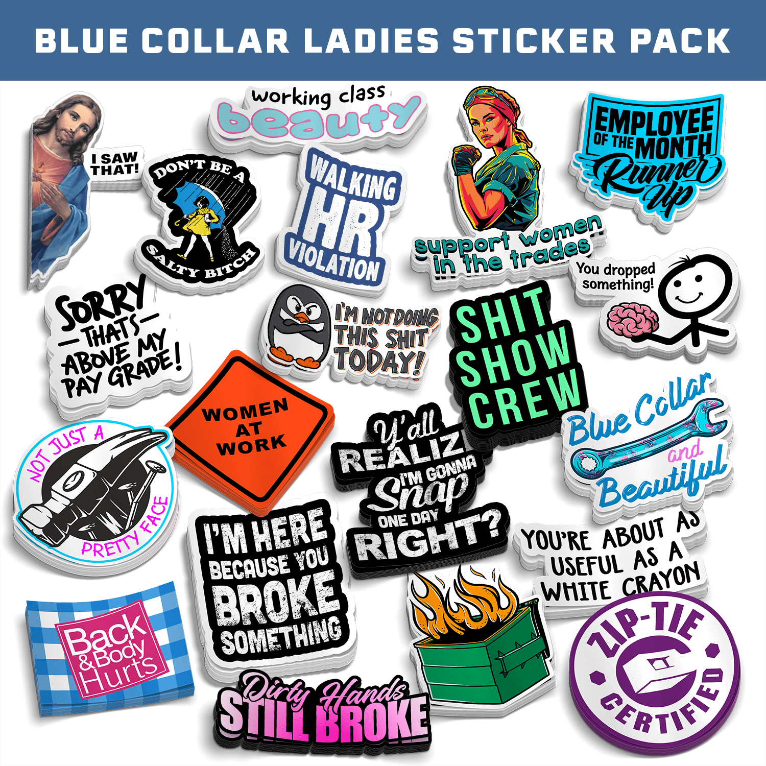 Ladies Blue Collar Sticker Pack - OVERLANDERS Outfitter