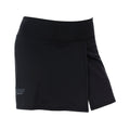 Black Lainy Skort by DSG OUTERWEAR featuring a front view with a sleek, fitted design and subtle stitching details.