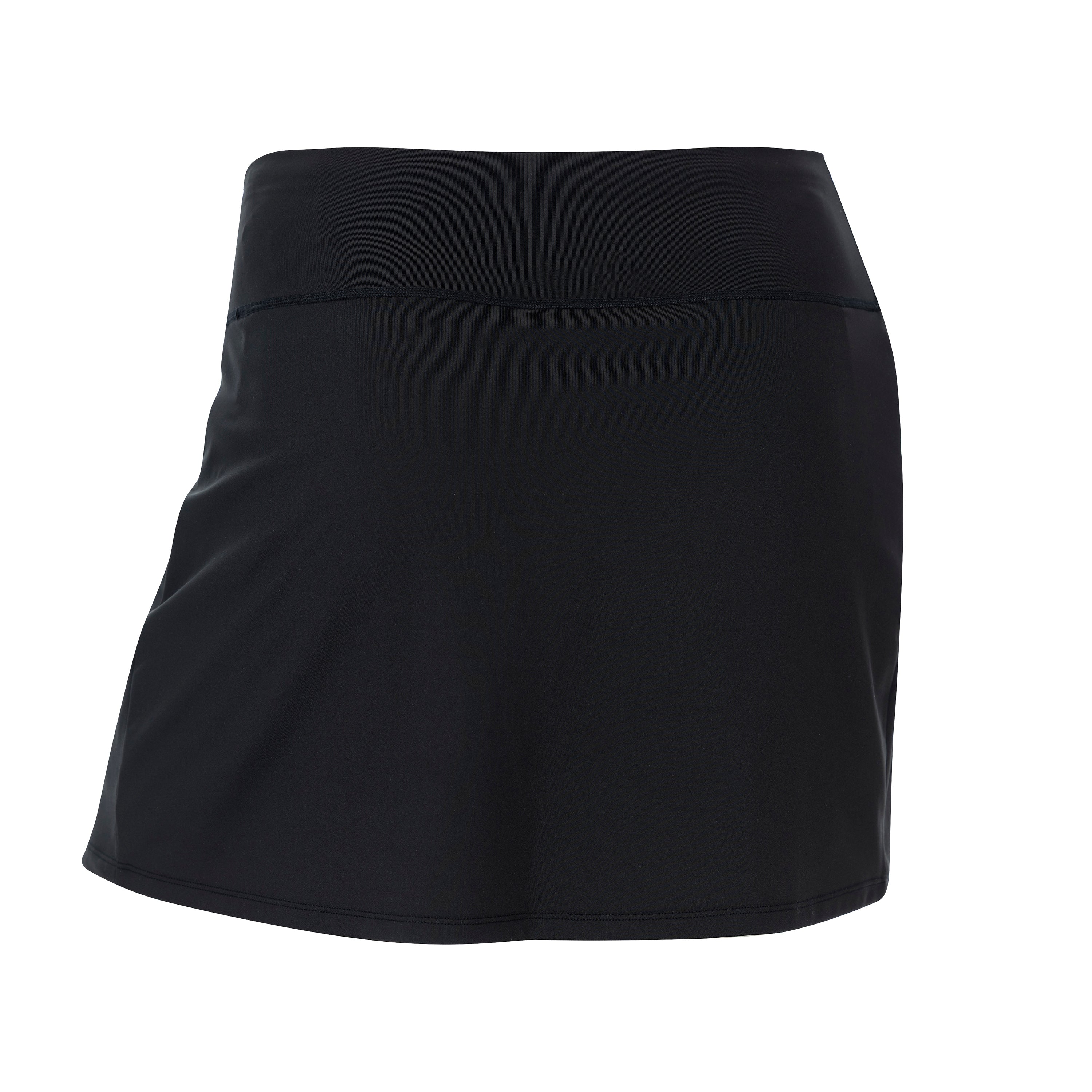 Black Lainy Skort from DSG OUTERWEAR shown from the back, featuring a fitted waist and sleek design.