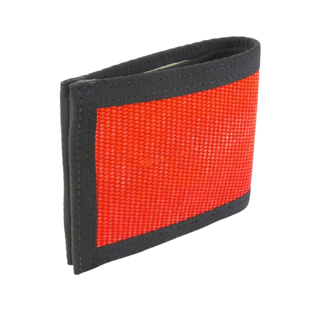 Recycled Firefighter Lieutenant Wallet Firehose Edition made from recycled firehose material, featuring a rugged, durable design.