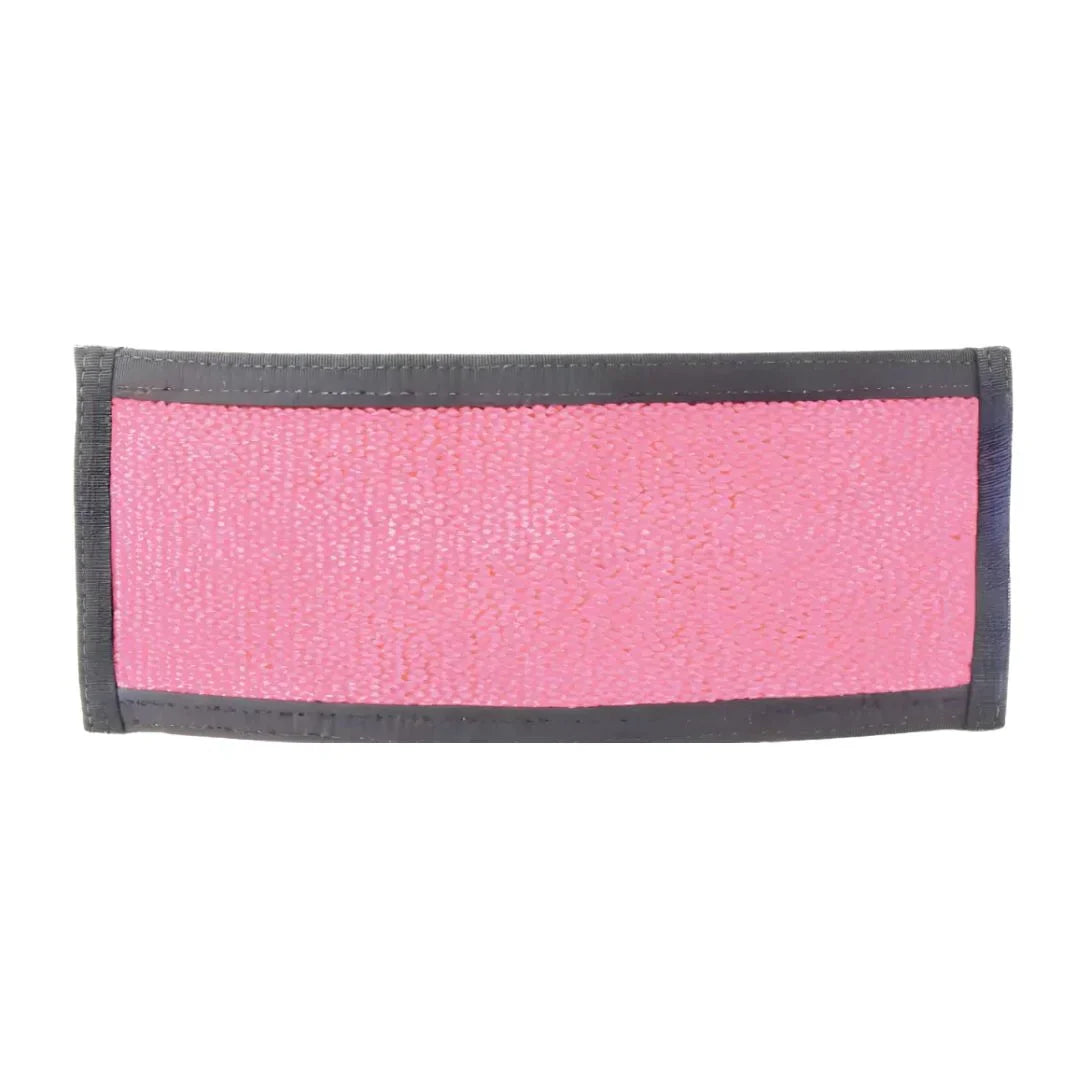 Recycled Firefighter Lieutenant Wallet Firehose Edition in pink with fire hose material, compact leather wallet with multiple card slots