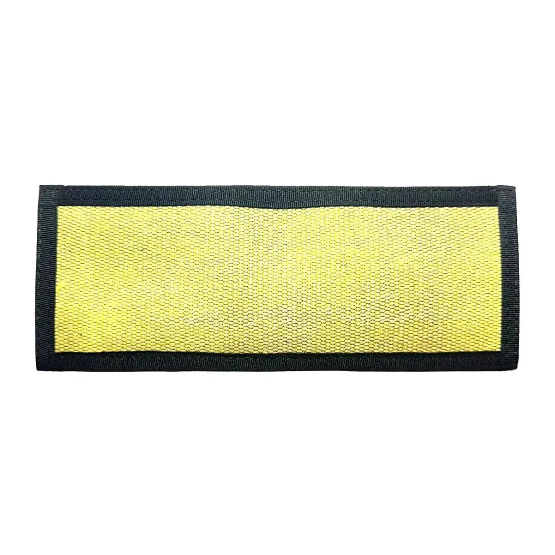 Recycled Firefighter Lieutenant Wallet Firehose Edition in yellow and black, made from recycled firefighter hose material.