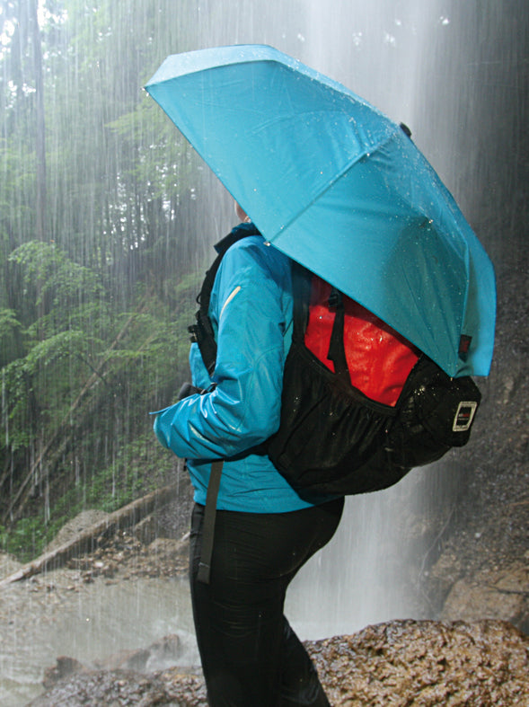 EuroSCHIRM USA Light Trek trekking umbrella with glass fibre frame, compact, lightweight, and durable for hiking rain or sun protection.