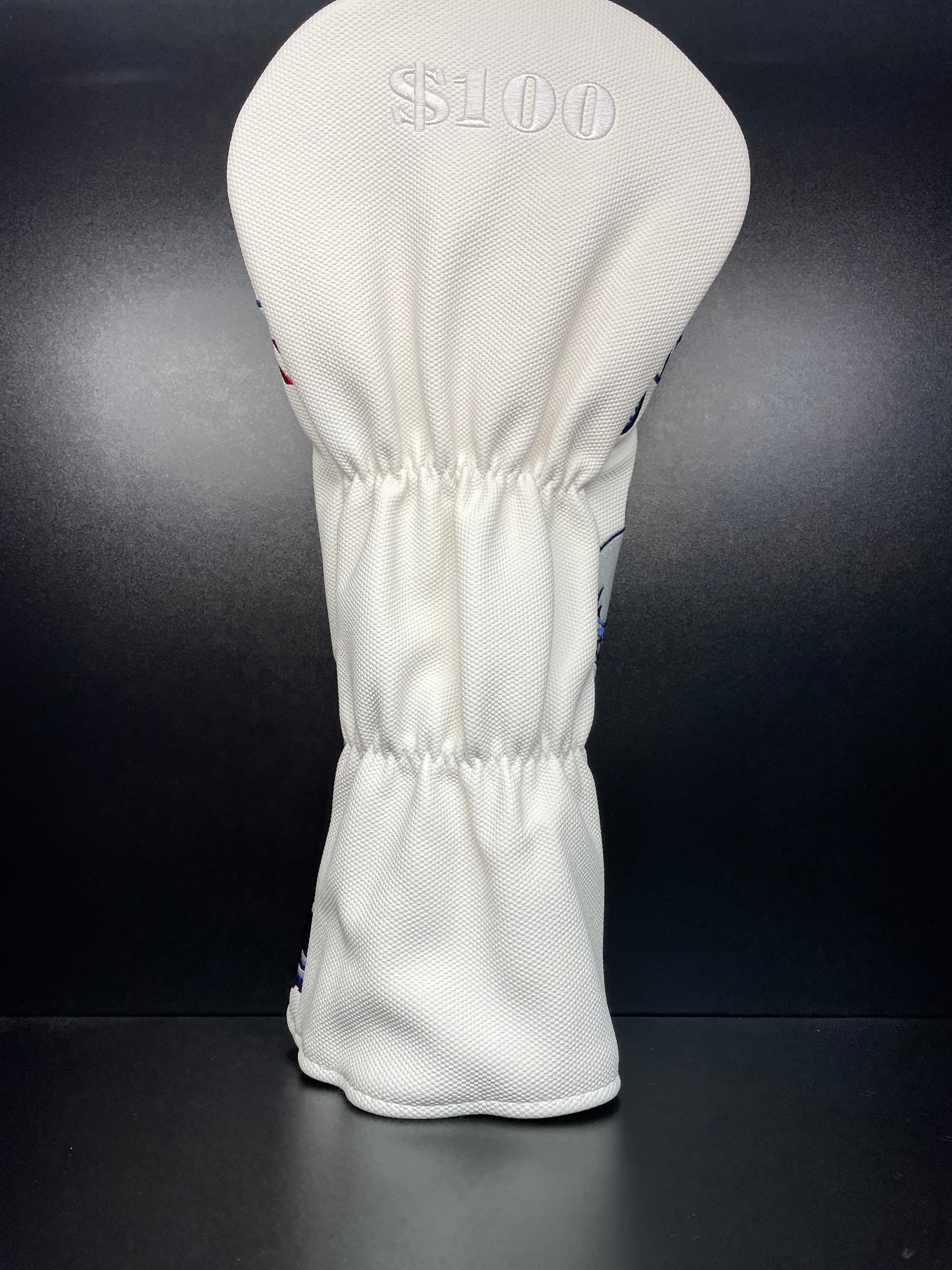 ParWestGolf Lucky 100 golf club headcover featuring a lucky design, made of soft material, fits standard golf clubs.
