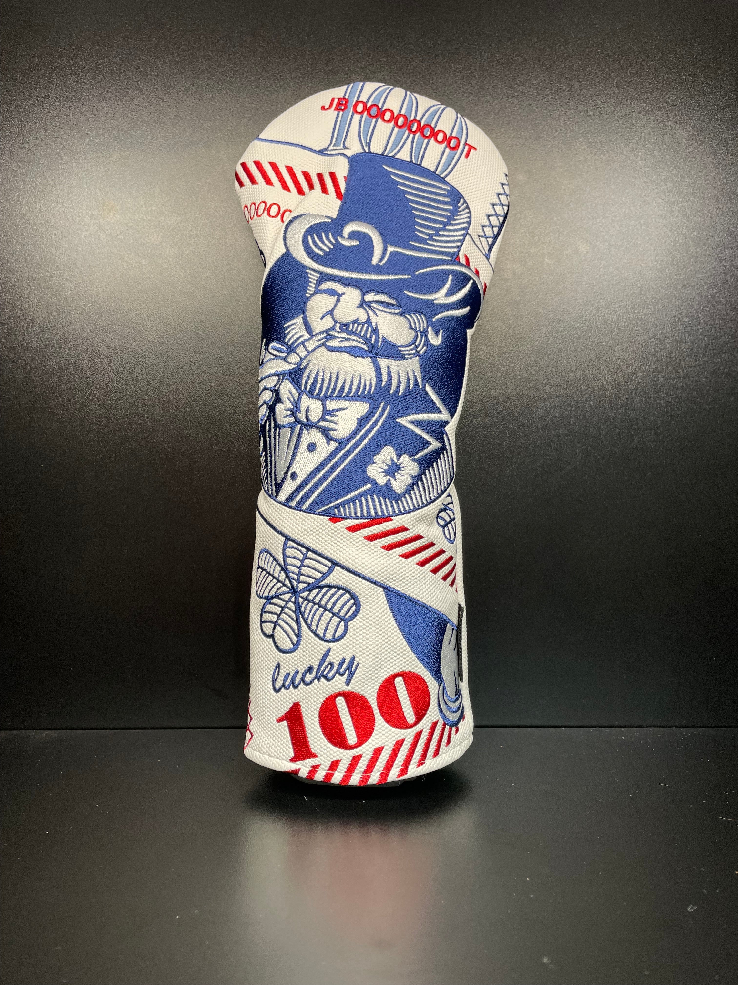 ParWestGolf Lucky 100 golf club headcover featuring a colorful, lucky-themed design for protection and style.