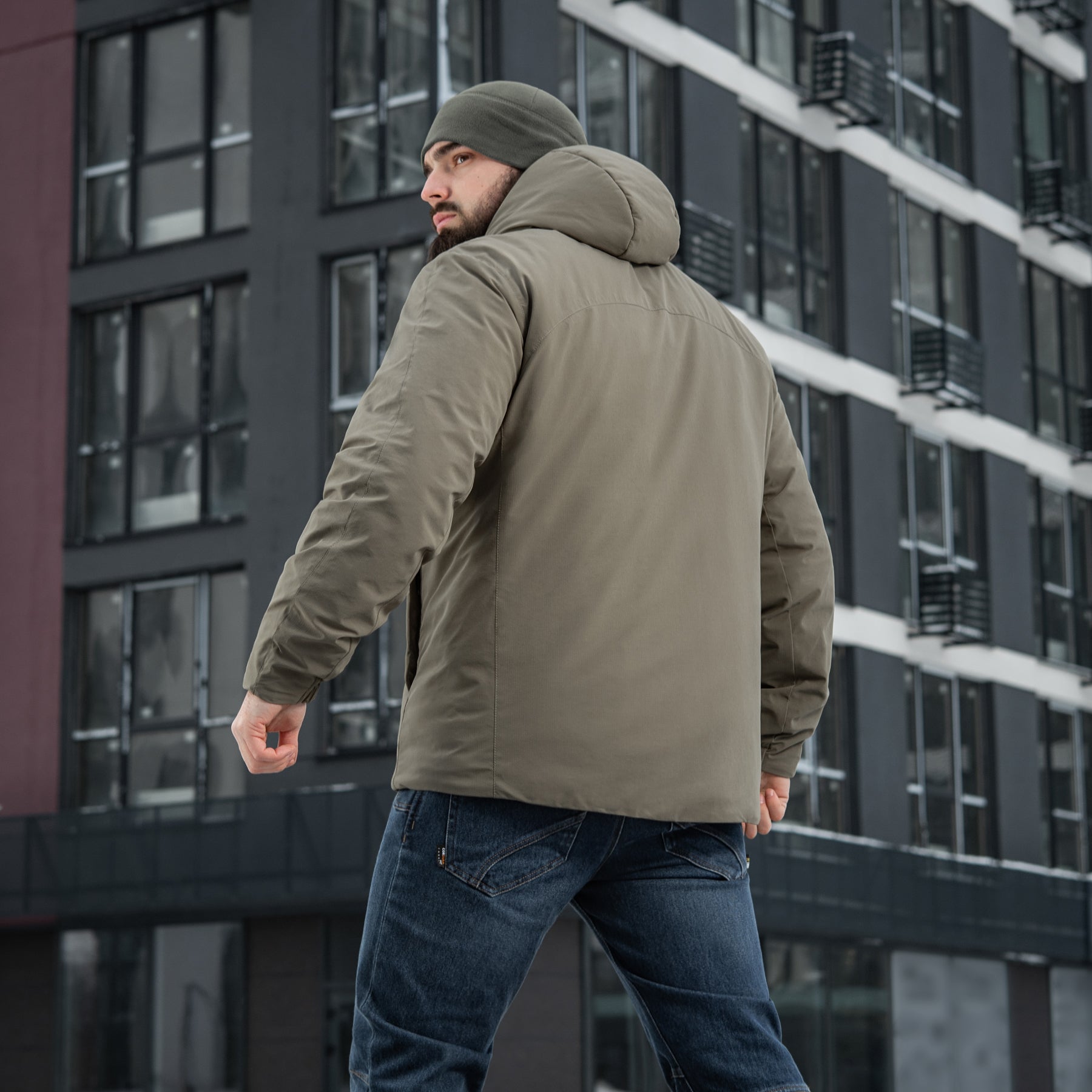 M-TAC Paladin Pro Primaloft winter jacket in tan, featuring a warm and functional design for cold weather.