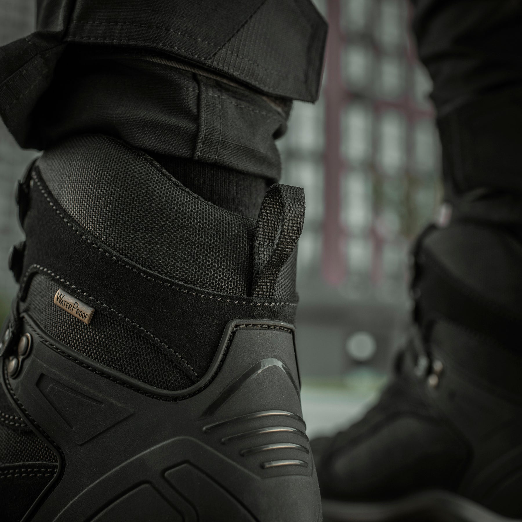 Black M-Tac Tactical Boots Demi-Season Pro Line with sturdy leather and rubber soles, designed for durability and outdoor use.