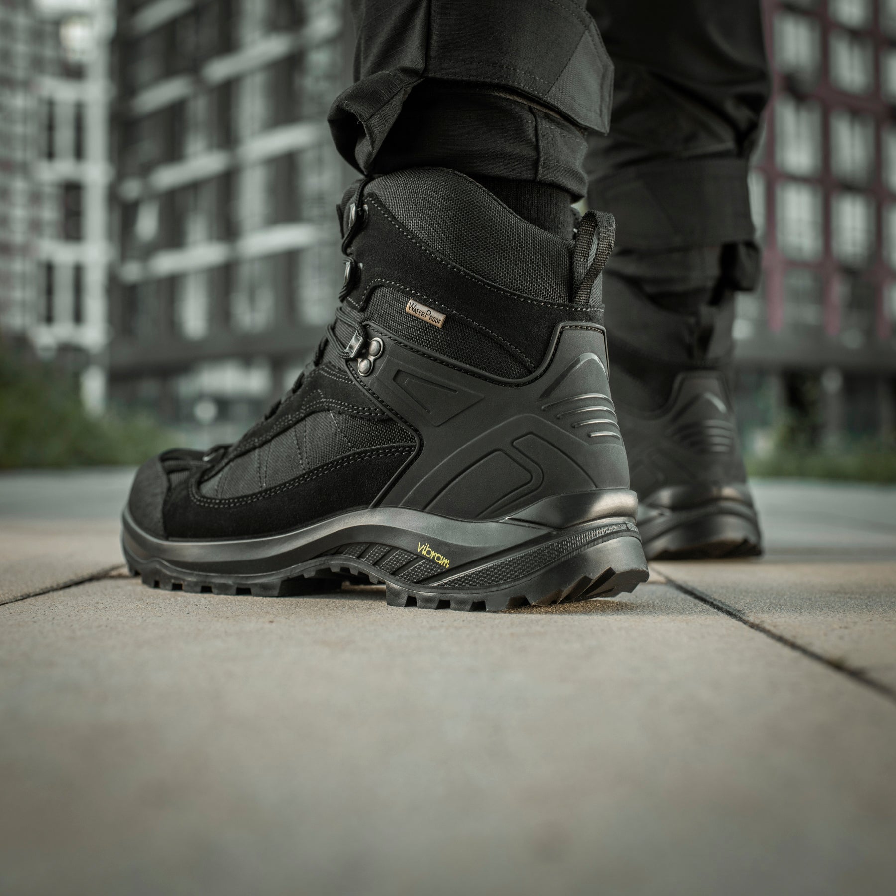 Black M-Tac Tactical Boots Demi-Season Pro Line with rugged design and sturdy soles for tactical or outdoor use.