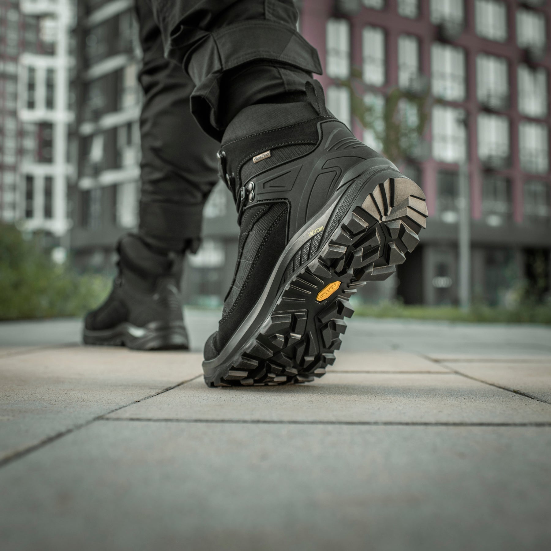 Black M-Tac Tactical Boots Demi-Season Pro Line with rugged leather and tactical design, ideal for outdoor and tactical use.