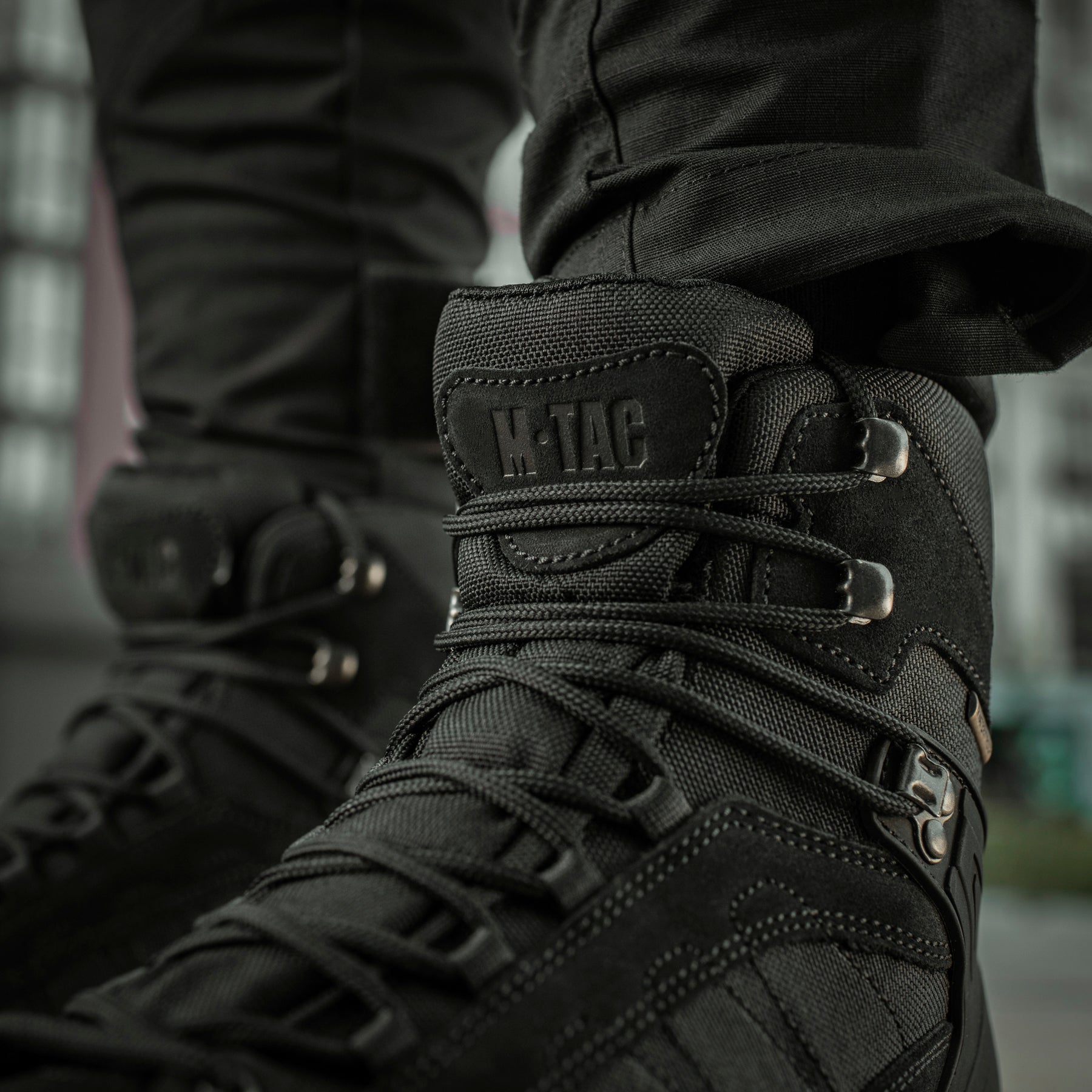 Black M-Tac Tactical Boots Demi-Season Pro Line with rugged leather and durable soles, designed for tactical and outdoor use.