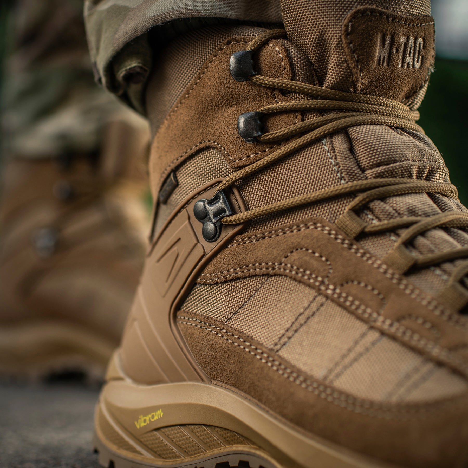 M-Tac Tactical Boots Demi-Season Pro Line in coyote color, durable tactical footwear with rugged design and sturdy soles.
