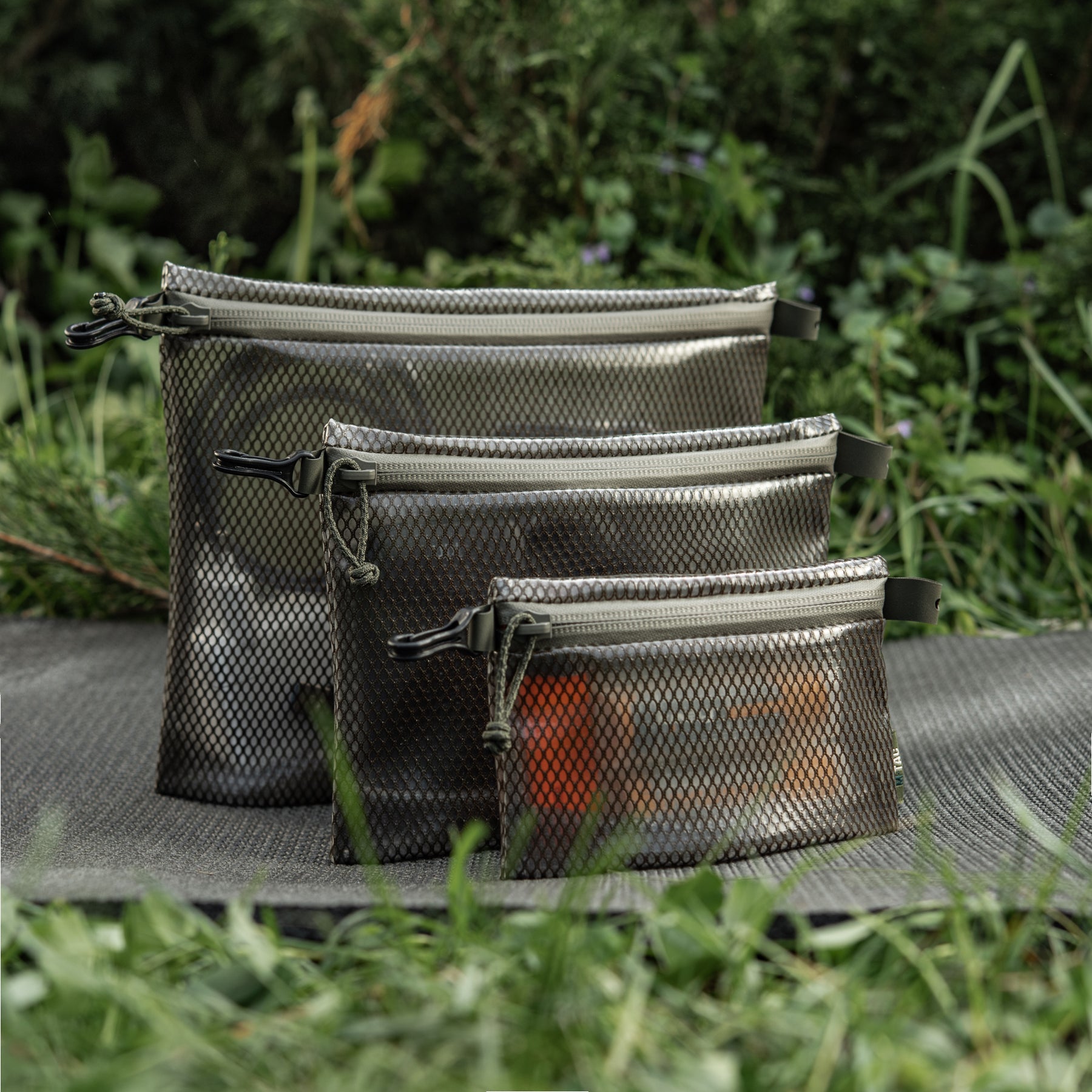 M-Tac Zip Pocket Organizer Set Elite in ranger green, showcasing multiple pockets and compartments for efficient storage.