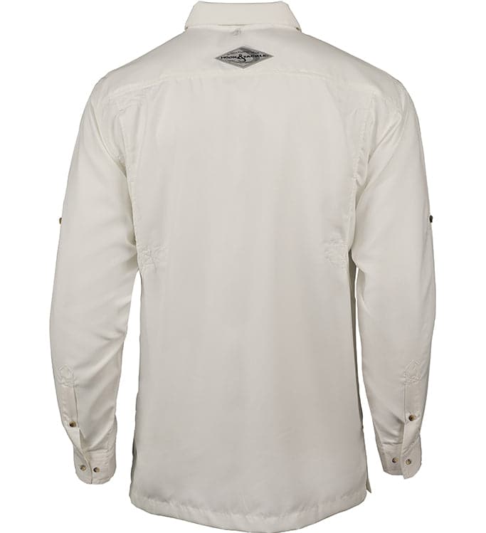 Men's Hook & Tackle Seacliff 2.0 L/S UV Vented Fishing Shirt in light color, featuring vented design for breathability.