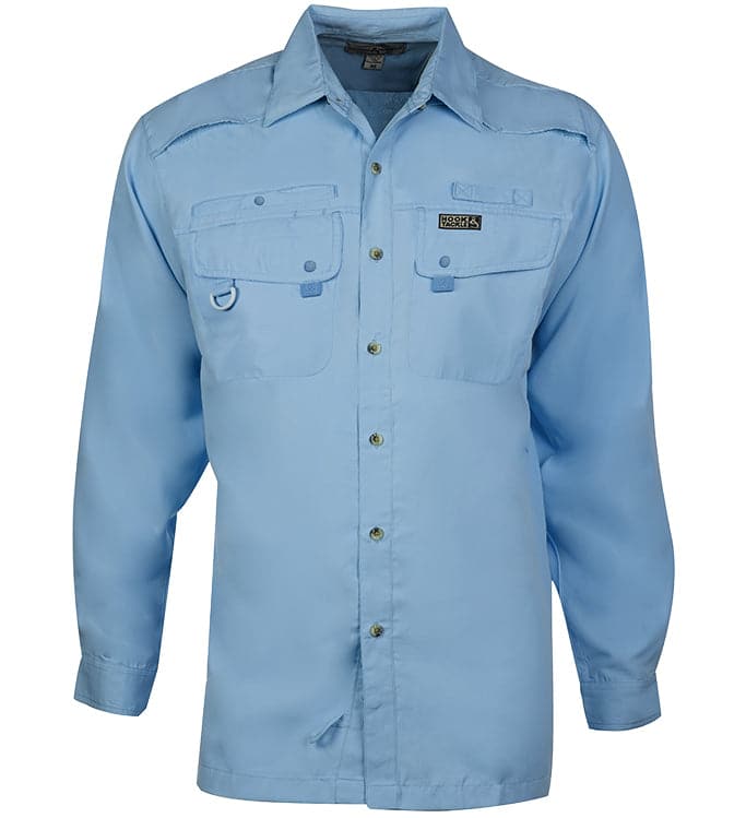 Men's Hook & Tackle Seacliff 2.0 L/S UV Vented Fishing Shirt in light color, featuring vented design for breathability.