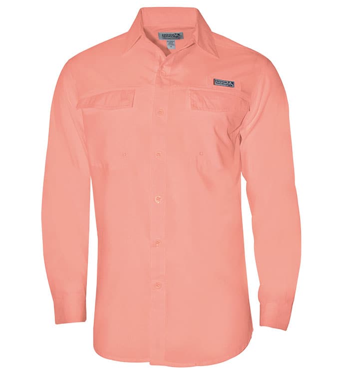 Women's Hook & Tackle Coastline long-sleeve UV vented fishing shirt in light blue with breathable design.