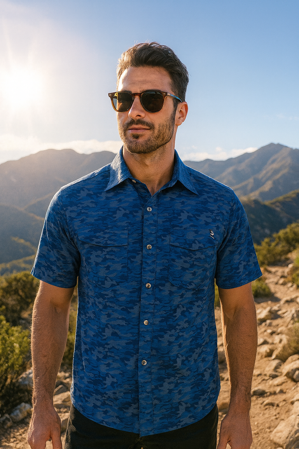 Men's Dot Camo UV Vented Fishing Shirt - We The Collective