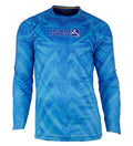 Men's Hook & Tackle long sleeve UV fishing shirt with sun protection in a light color, ideal for outdoor activities.