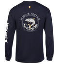 Men's Hook & Tackle Tarpon Leap Thrust L/S UV fishing t-shirt in vibrant color, showcasing sun protection features.