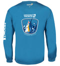 Men's Hook & Tackle Marlin Thrust L/S UV fishing t-shirt in blue, designed for sun protection during outdoor activities.