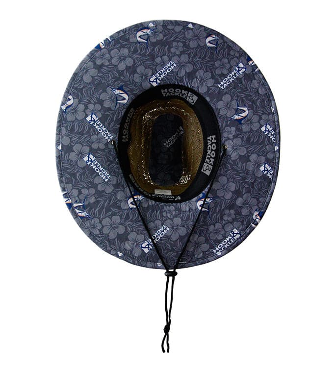 Inside view of the Tropic Marlin Straw Hat by Hook & Tackle, showcasing its woven design and comfortable fit.