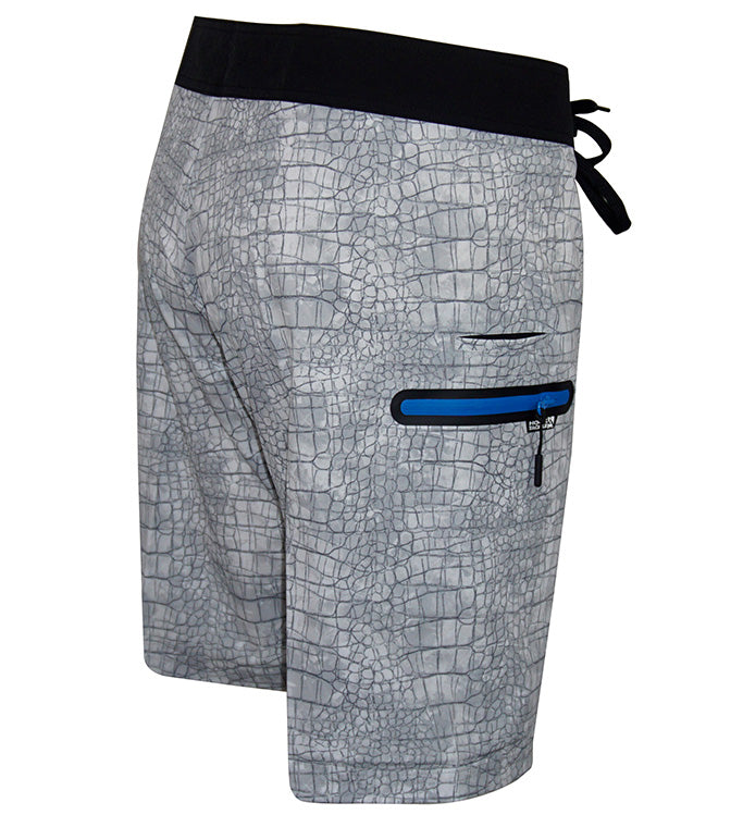 Men's Hook & Tackle Chaos Stretch Fishing Boardshorts in a vibrant color, showcasing lightweight, quick-drying fabric.