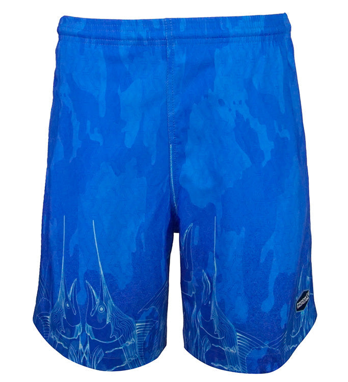 Men's Hook & Tackle Bills Up Fishing Swim Trunk in vibrant colors, featuring a comfortable fit and fishing-themed design.
