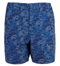 Men's Hook & Tackle dot camo lightweight stretch shorts with beer can pattern, perfect for casual wear.
