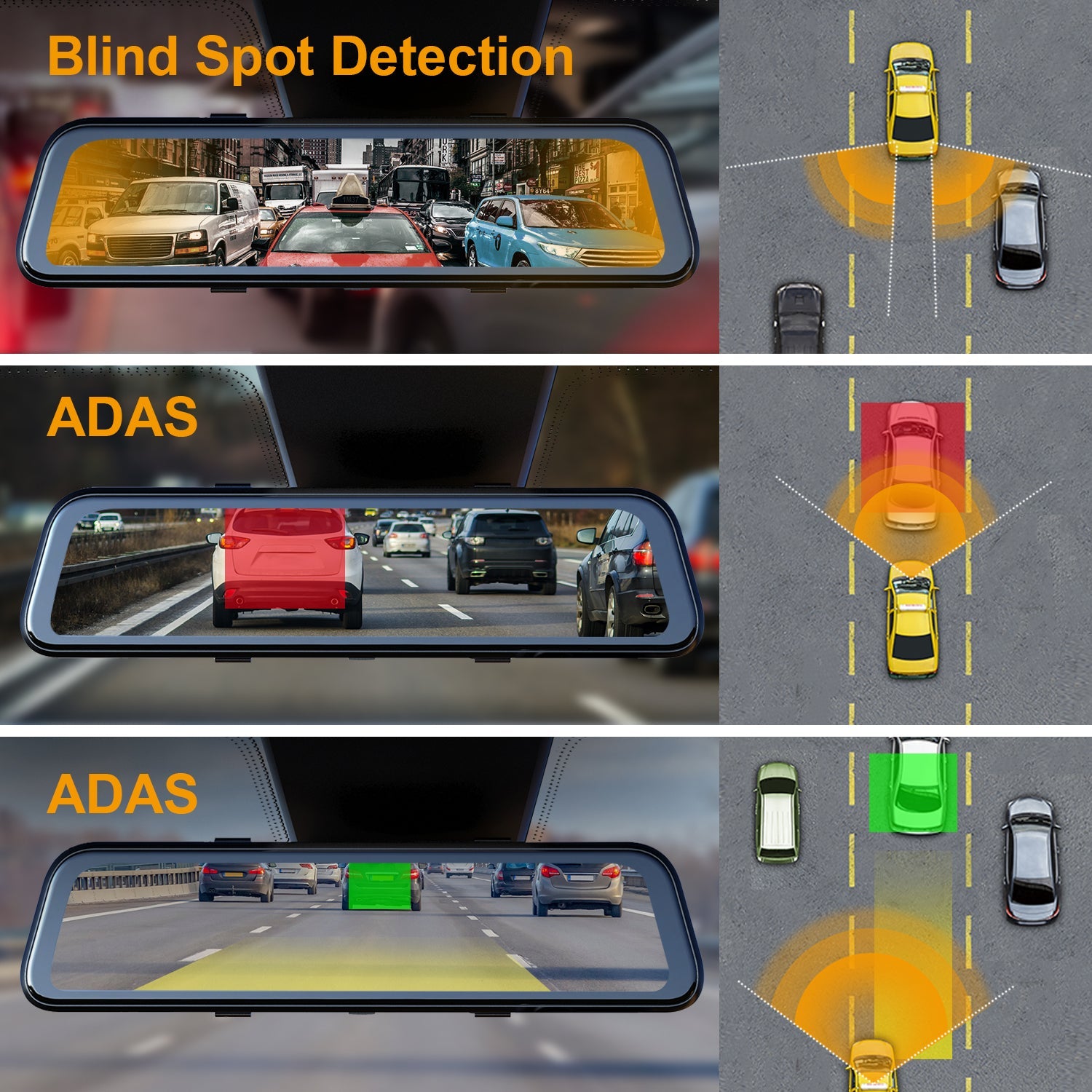 Rexing M2 Smart BSD ADAS Dual Mirror Dash Cam 1080p (Front+Rear) with GPS - We The Collective