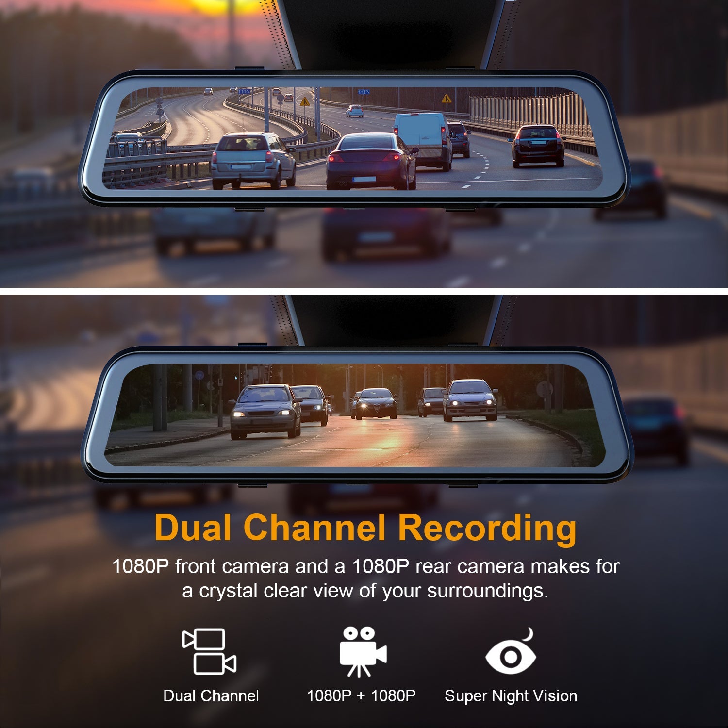Rexing M2 Smart BSD ADAS Dual Mirror Dash Cam 1080p (Front+Rear) with GPS - We The Collective