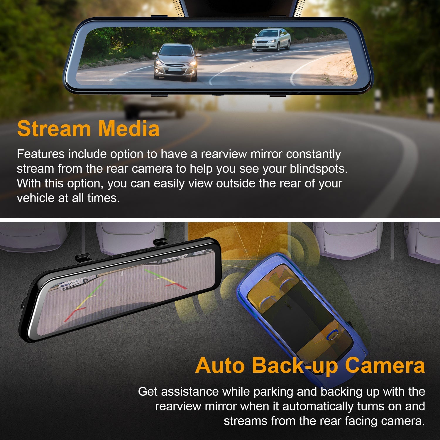 Rexing M2 Smart BSD ADAS Dual Mirror Dash Cam 1080p (Front+Rear) with GPS - We The Collective