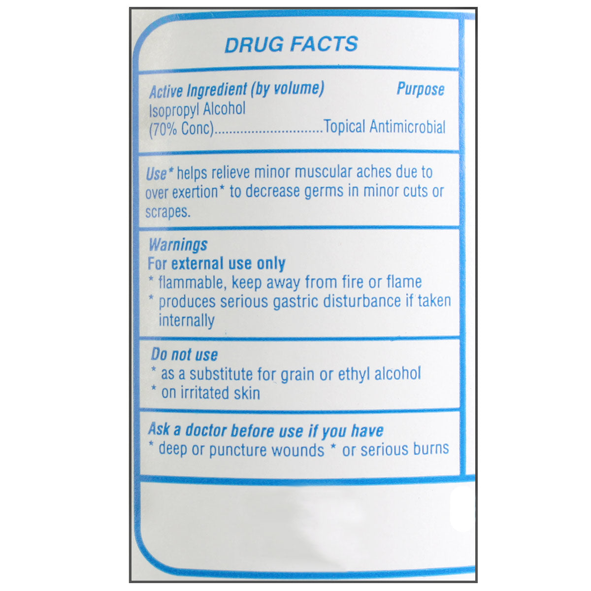 Isopropyl Alcohol, 70%, 32 oz. - 1 Each - OVERLANDERS Outfitter