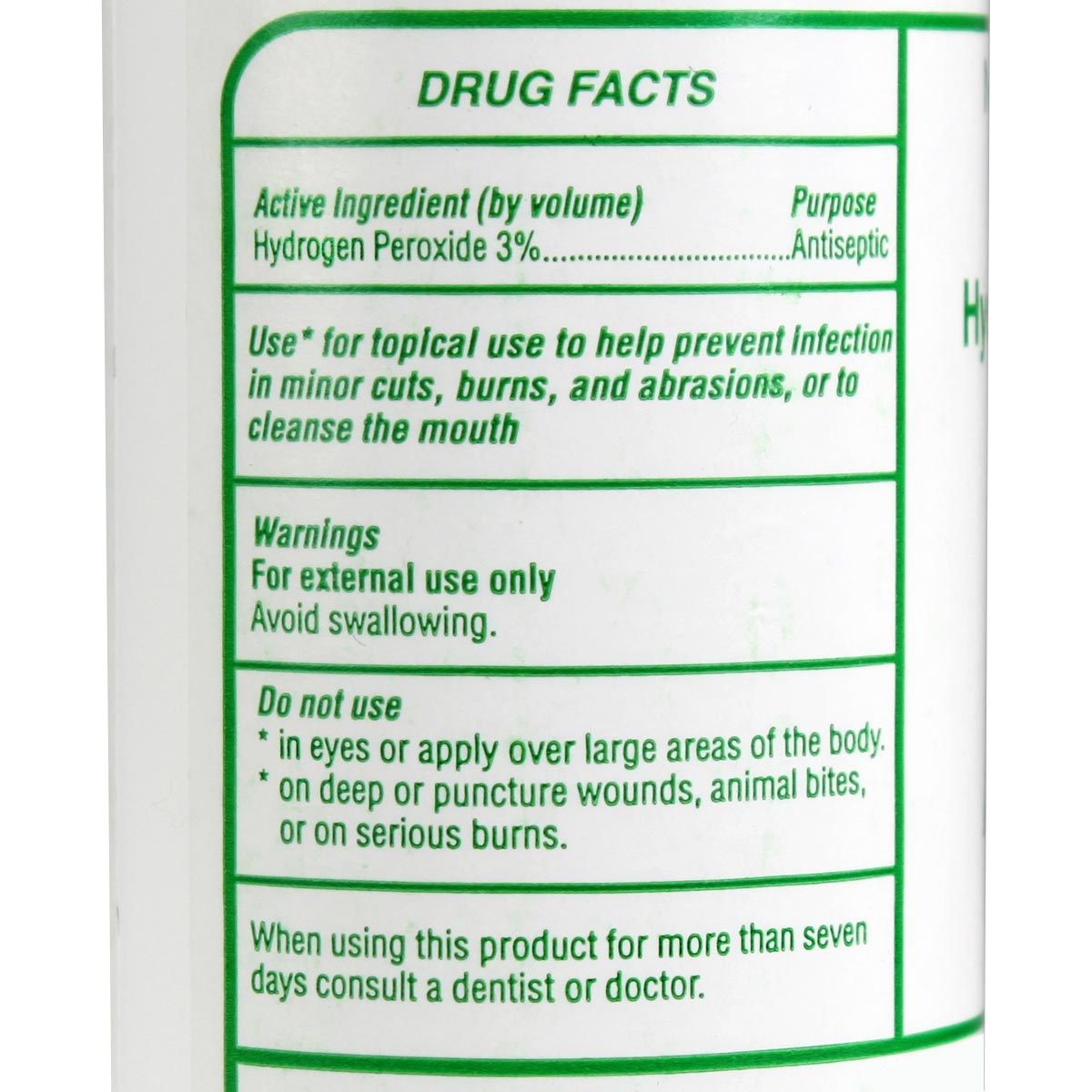 Bottle of Quakekits hydrogen peroxide 3% topical solution in a 4 oz. container, used for first aid and disinfecting.