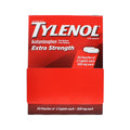 Extra-Strength Tylenol box containing 100 tablets, displaying packaging design and product labeling for pain relief.