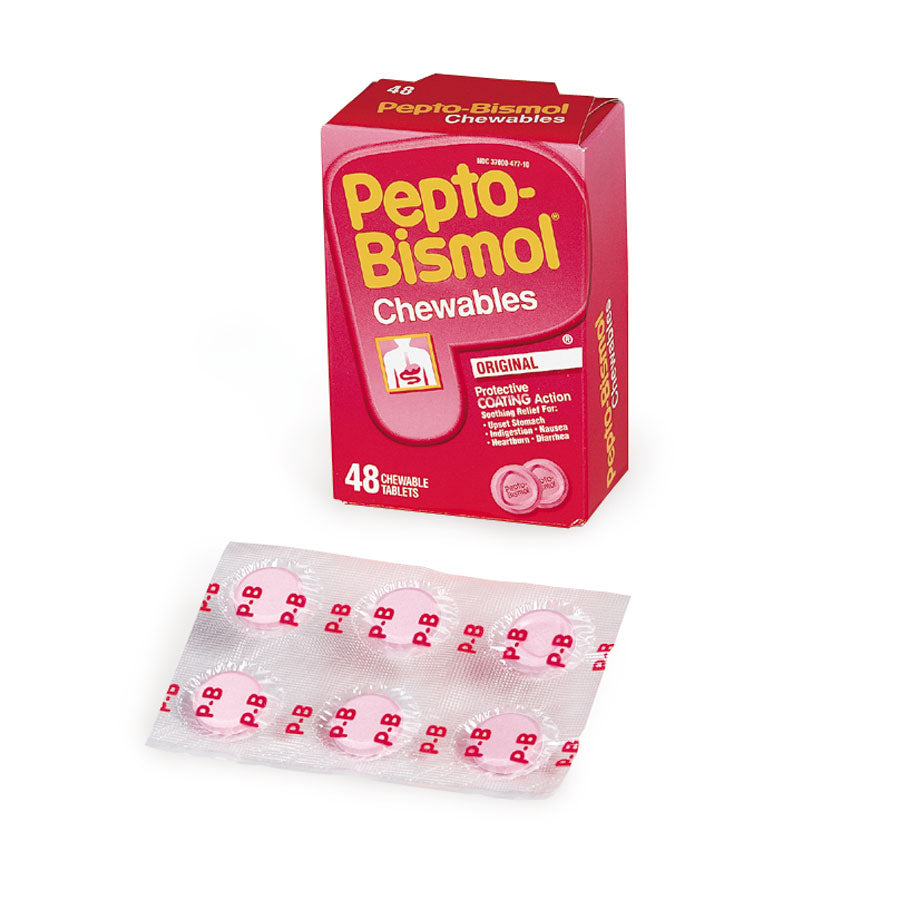 Pepto Bismol - M4043 - 48 1-Packs - 48 Tablets Per Dispenser Box - OVERLANDERS Outfitter