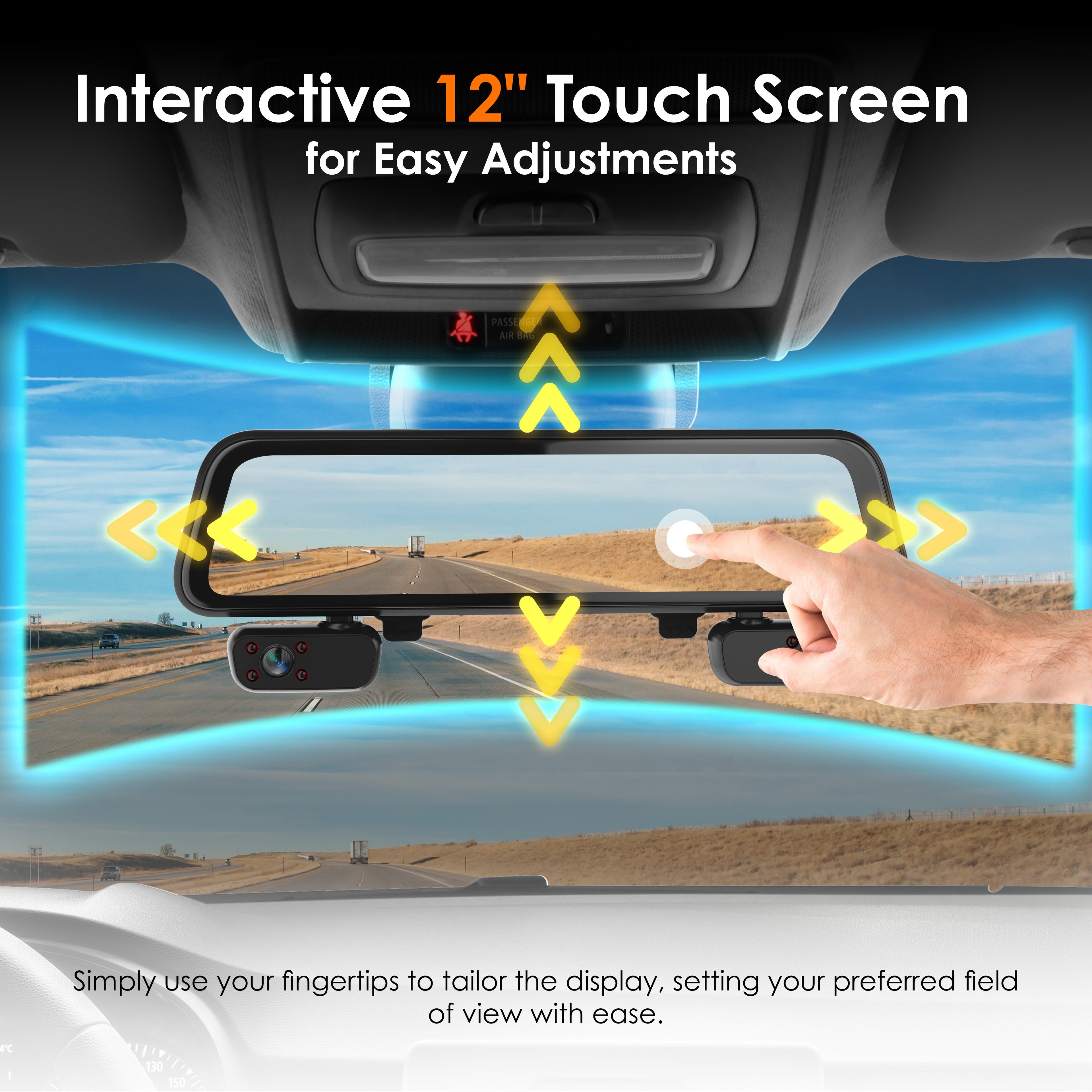 Rexing M4 4-CHANNEL MIRROR DASH CAM 12” Touch Screen Mirror Dash Cam, 1080p with GPS - We The Collective