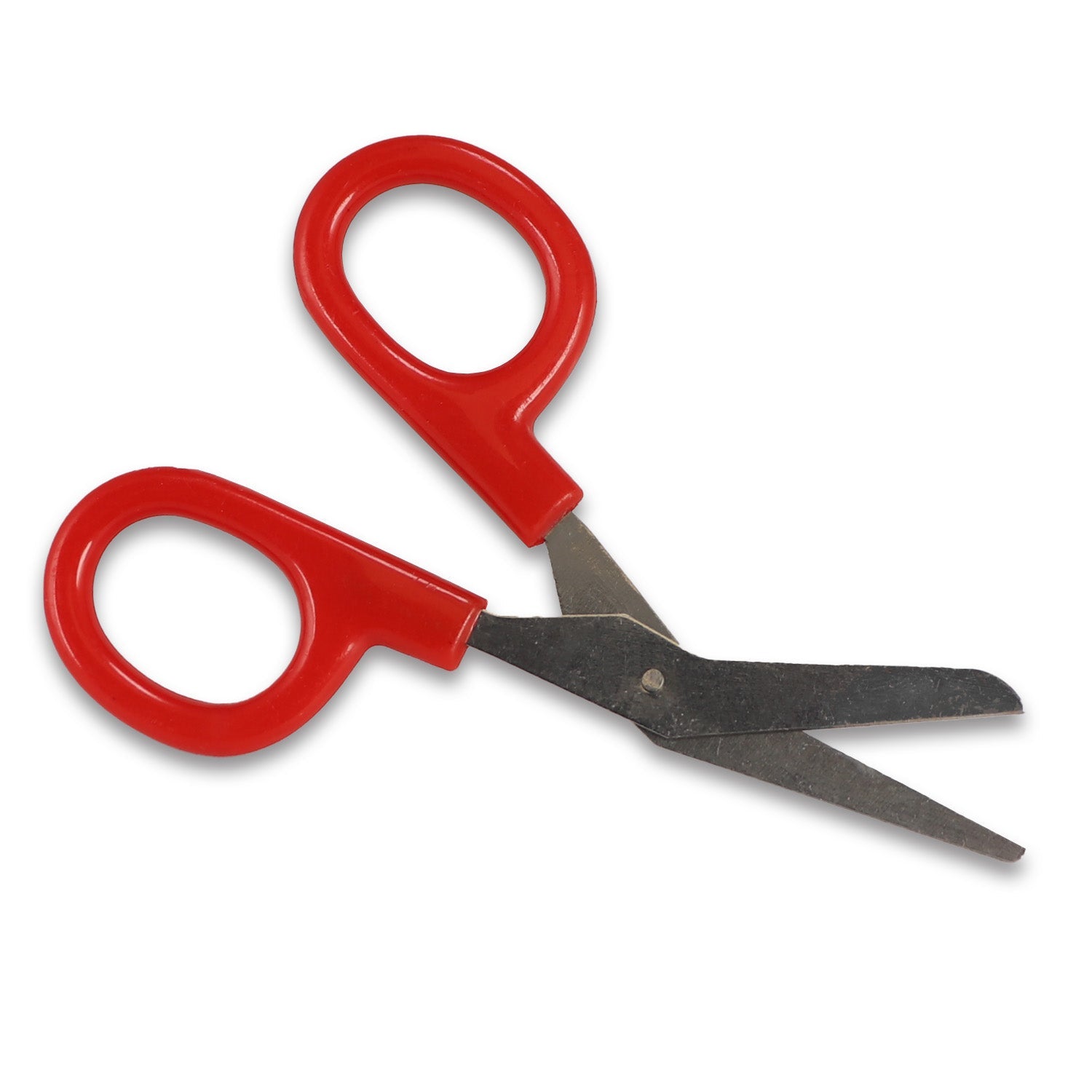 4-inch angled blade scissors from QuakeKits first aid tools kit, lightweight and durable for emergency medical use.